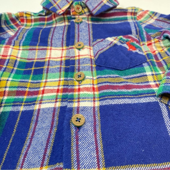 Baby Joules Plaid Flannel Hamish Shirt Navy Blue Tartan 0-3 Months - Picture 5 of 9